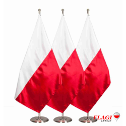 Flaga Polski gabinetowa satyna podwójna