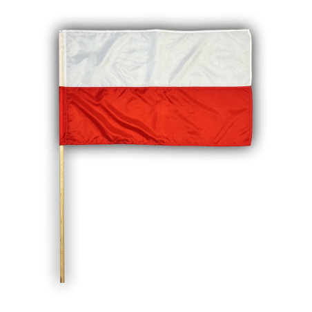 Flaga Polski Premium z drzewcem