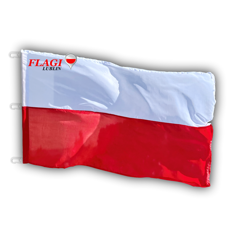 Flaga Polski Premium na maszt z karabińczykami